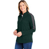 Core 365 Women's Forest/Carbon Market Snag Protect Mesh Colorblock Quarter-Zip Pullover