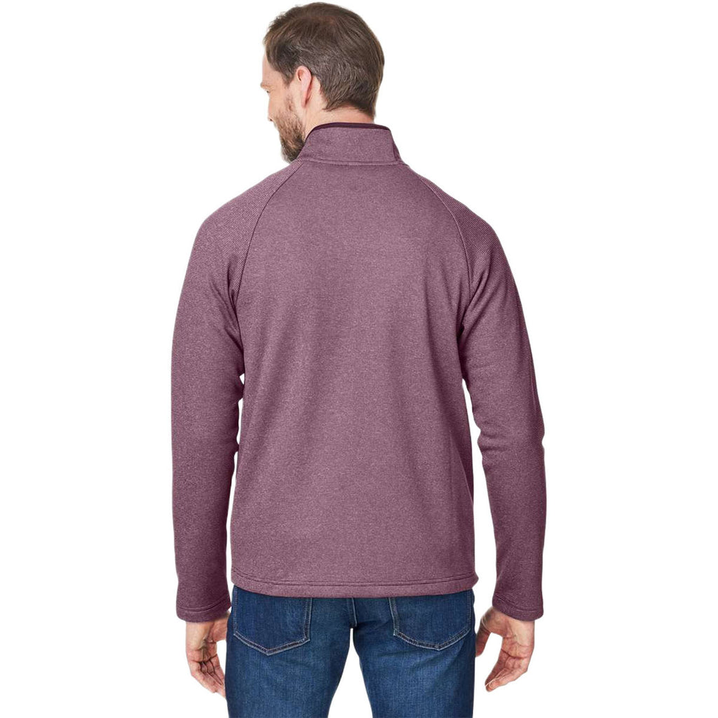 Core 365 Men's Burgundy/White Venture Heathered Stripe Full-Zip
