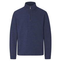 Landway Men's Atlantic Blue Cardiff Quarter-Zip Cotton Fleece Pullover