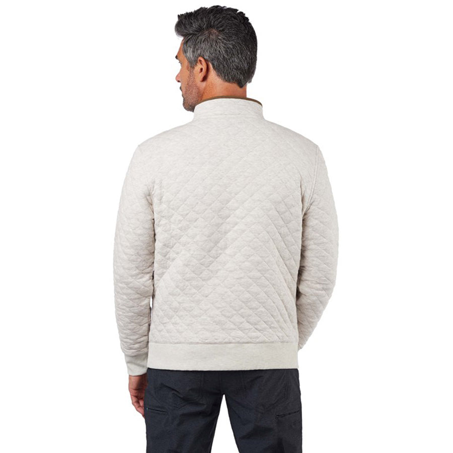 Landway Men's Oatmeal Riverton Quilted Fleece Pullover