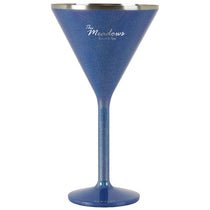 Snowfox Blue 8 oz. Double Wall Steel Stemmed Martini Glass