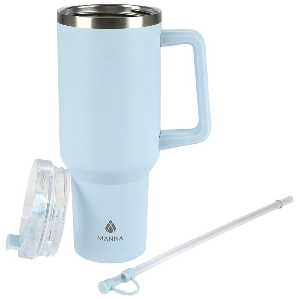 Manna Light Blue Atlas 40 oz. Double Wall Stainless Steel Travel Tumbler