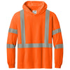 CornerStone Men's Safety Orange ANSI 107 Class 3 Long Sleeve Segmented Tape Hooded Tee