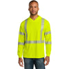 CornerStone Men's Safety Yellow ANSI 107 Class 3 Long Sleeve Segmented Tape Hooded Tee