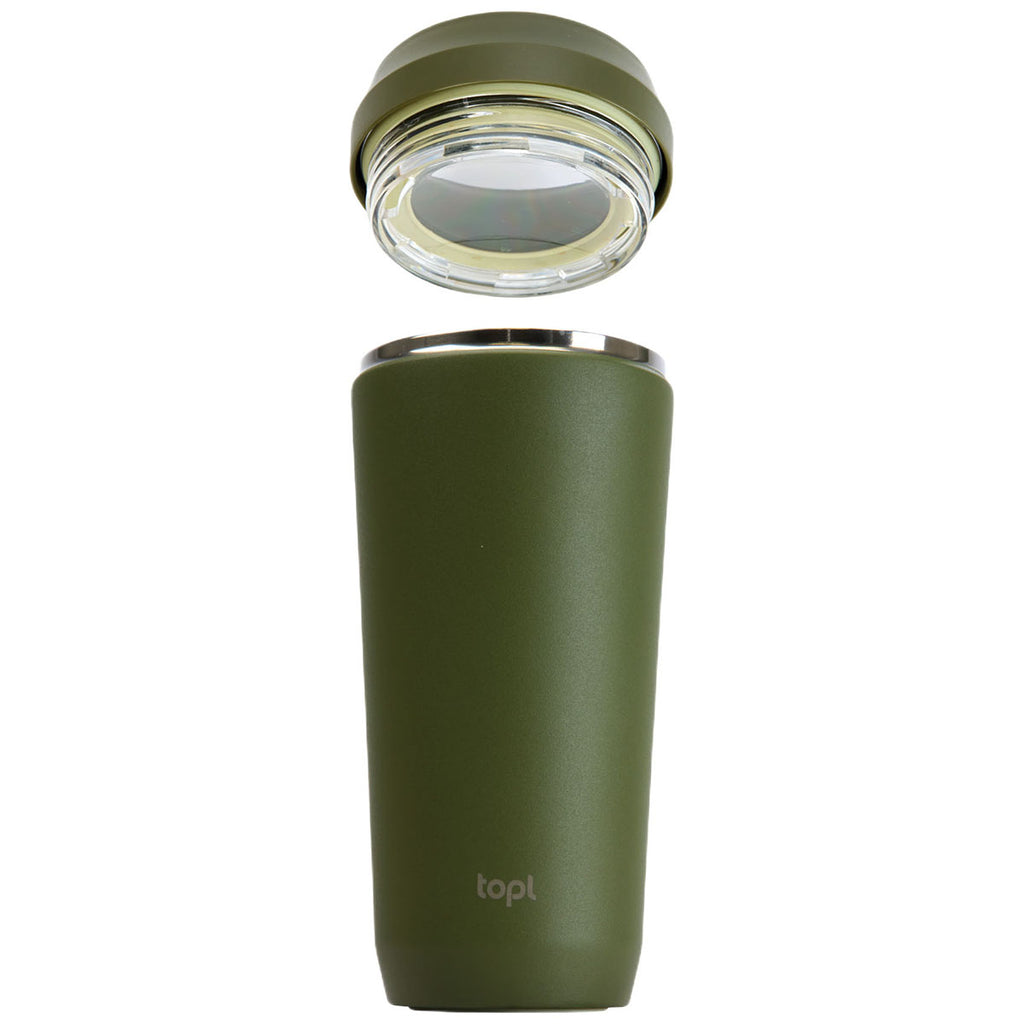 TOPL Olive 16 oz. Double Wall, Recycled Stainless Steel 360° Tumbler