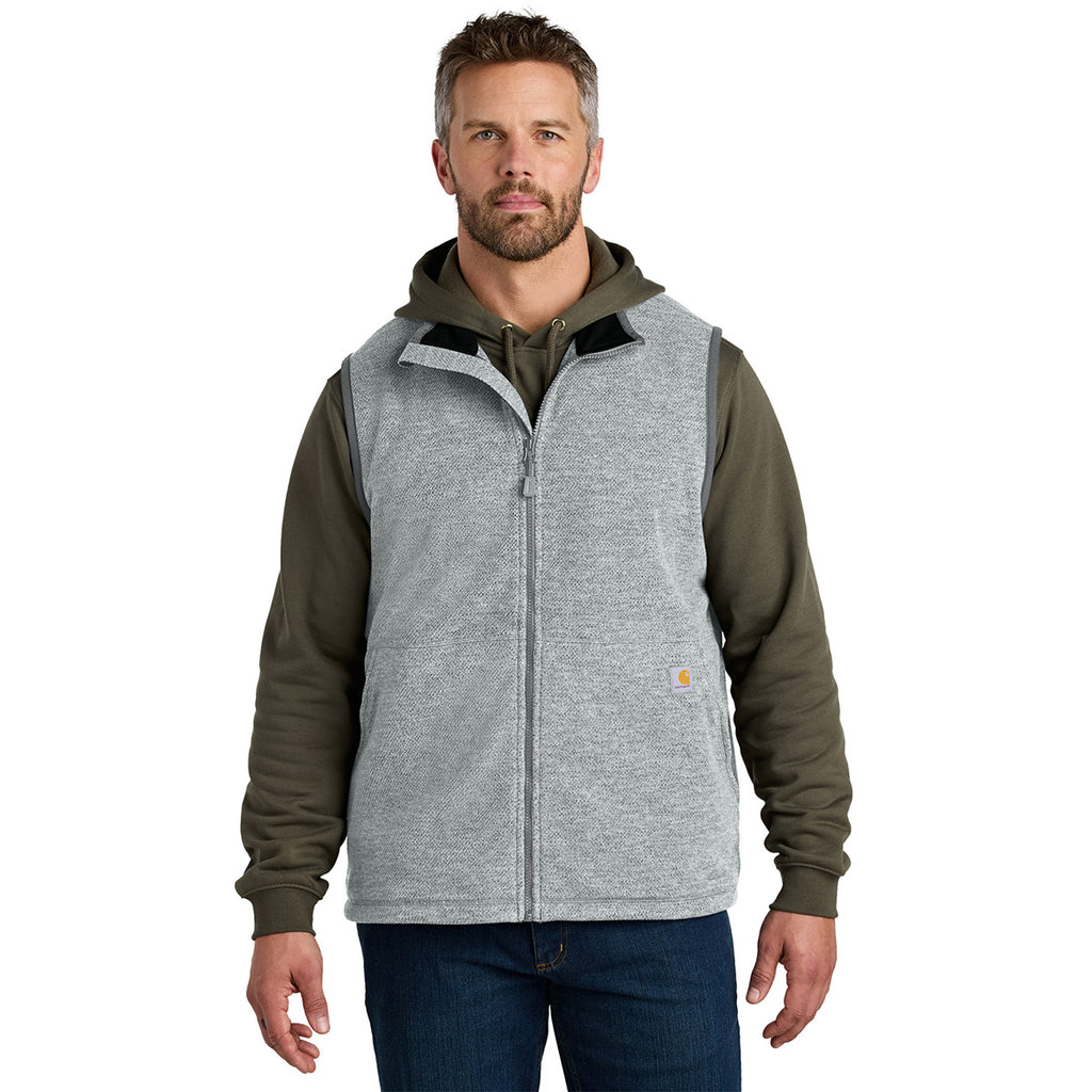 Carhartt Men's Heather Grey Textured Fleece Vest