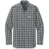 Carhartt Men's Plaid Steel Navy Rugged Flex Plaid Long Sleeve Shirt