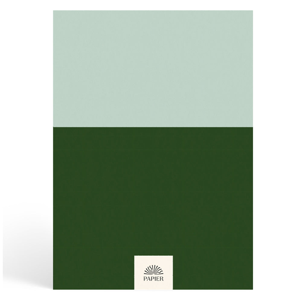 Papier Green/Dark Green Colorblock Lined Notebook