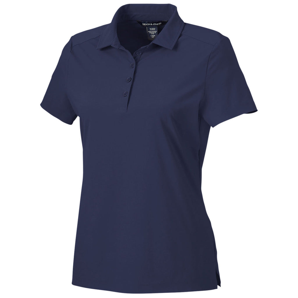 Devon & Jones Women's Navy CrownLux Performance Windsor Welded Polo