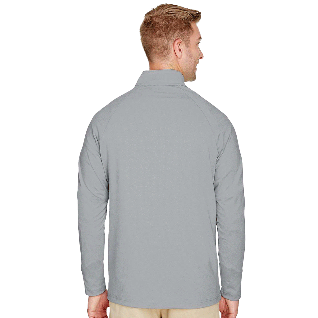 Devon & Jones Men's Black CrownLux Performance Clubhouse Micro-Stripe Quarter-Zip Pullover