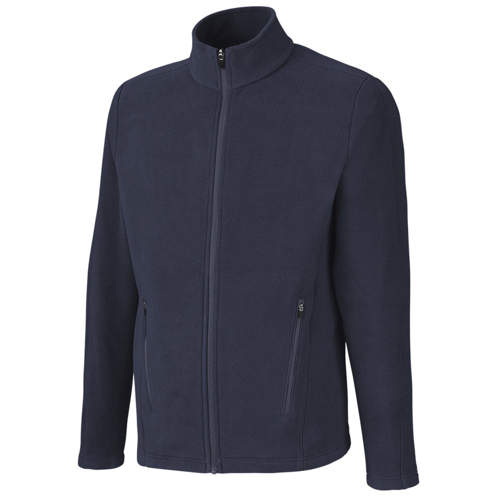 Devon & Jones Men's Navy CrownLux Performance Fleece Full-Zip