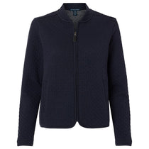 Devon & Jones Women's Navy Berkeley Textured Full-Zip Jacket