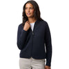 Devon & Jones Women's Navy Berkeley Textured Full-Zip Jacket