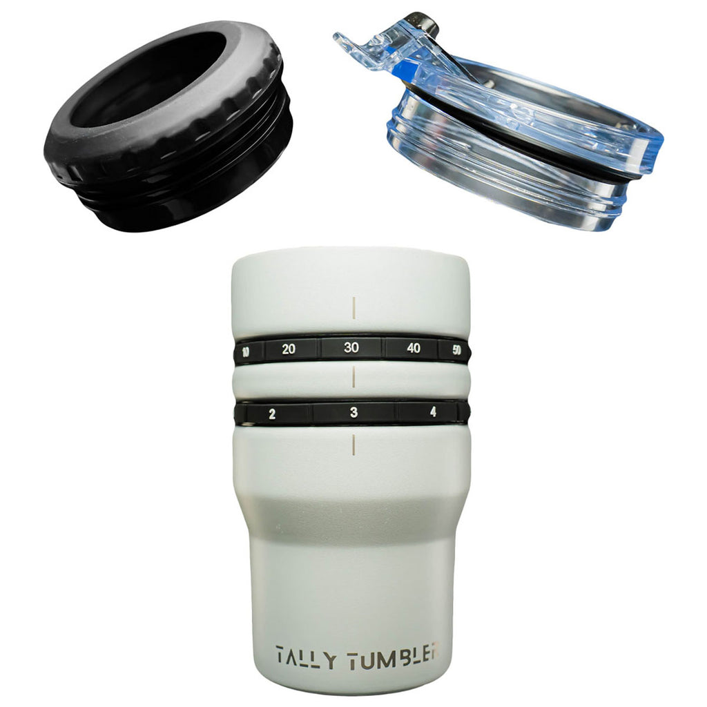 Tally Tumbler White 4-in-1 Can Cooler & Scorekeeper 14oz.