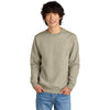 District Men's Heathered Latte Perfect Weight Fleece Crew