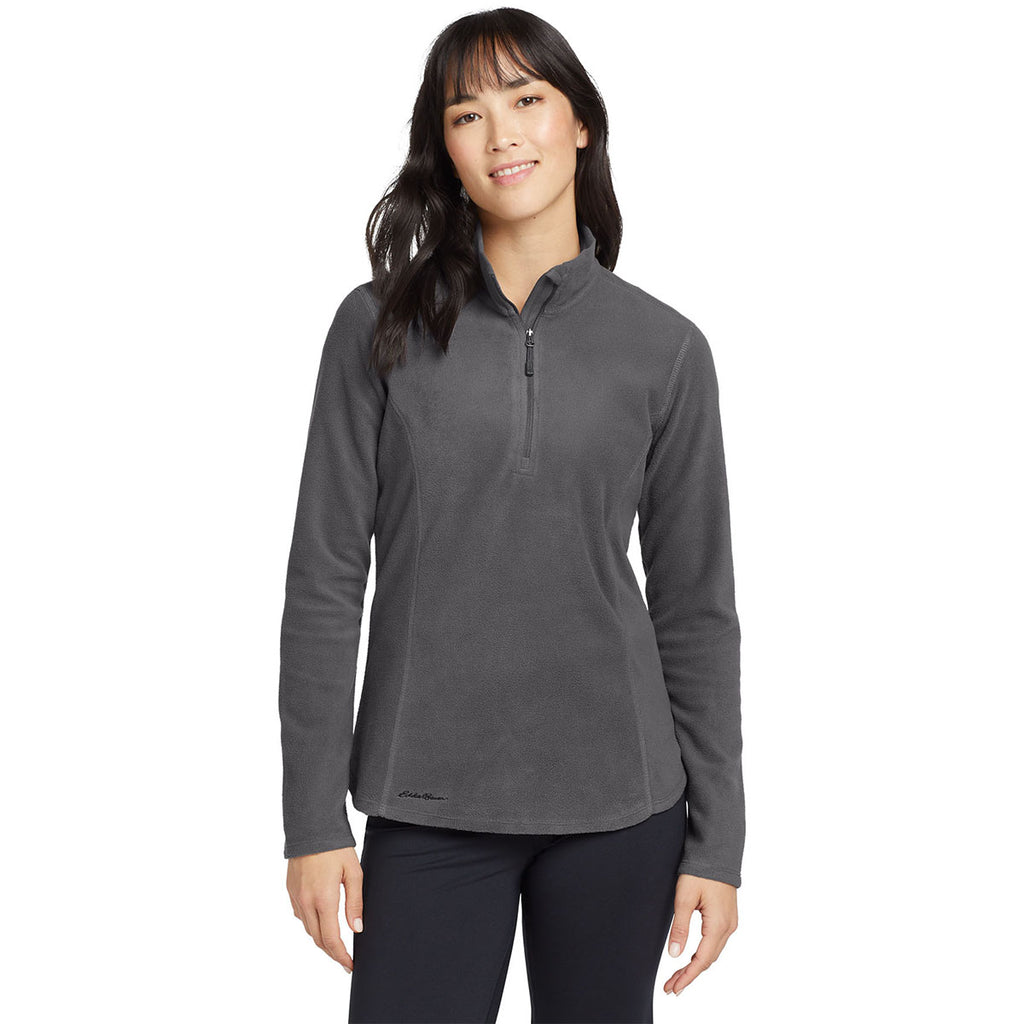 Eddie Bauer Women's Grey Steel Half Zip Microfleece Jacket