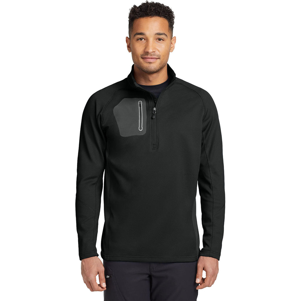 Eddie Bauer Men's Black Half Zip Performance Fleece Jacket