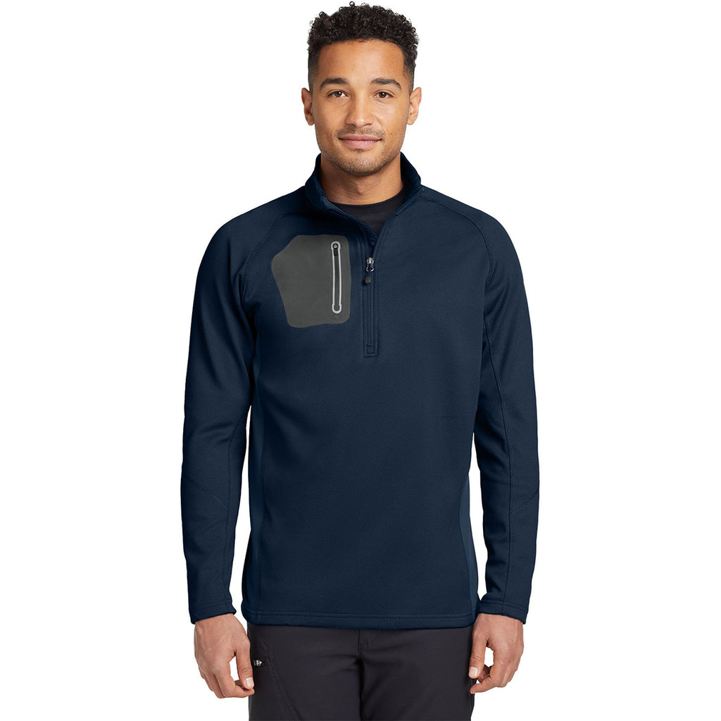 Eddie Bauer Men's River Blue Half Zip Performance Fleece Jacket