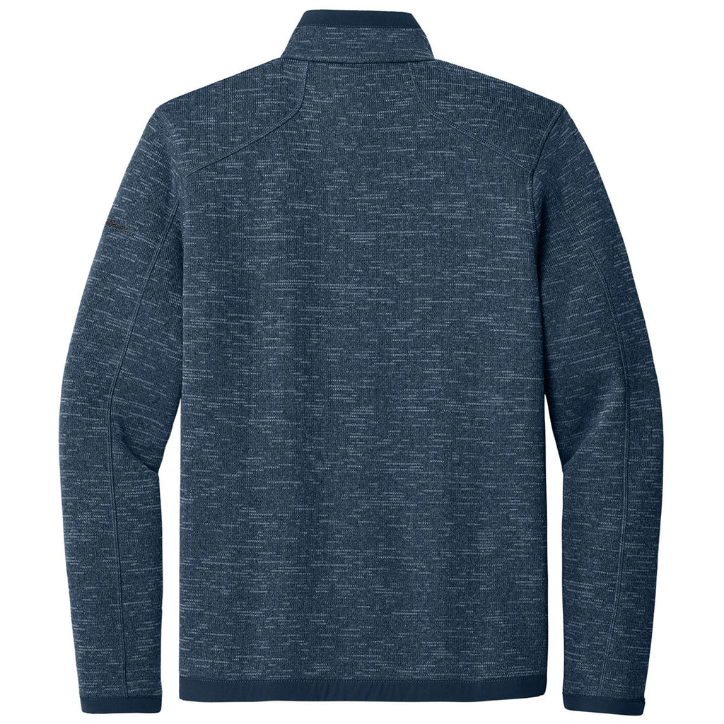 Eddie Bauer Men's River Blue Heather Sweater Fleece Quarter Zip