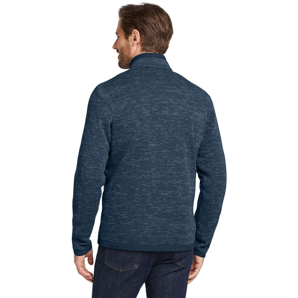 Eddie Bauer Men's River Blue Heather Sweater Fleece Quarter Zip