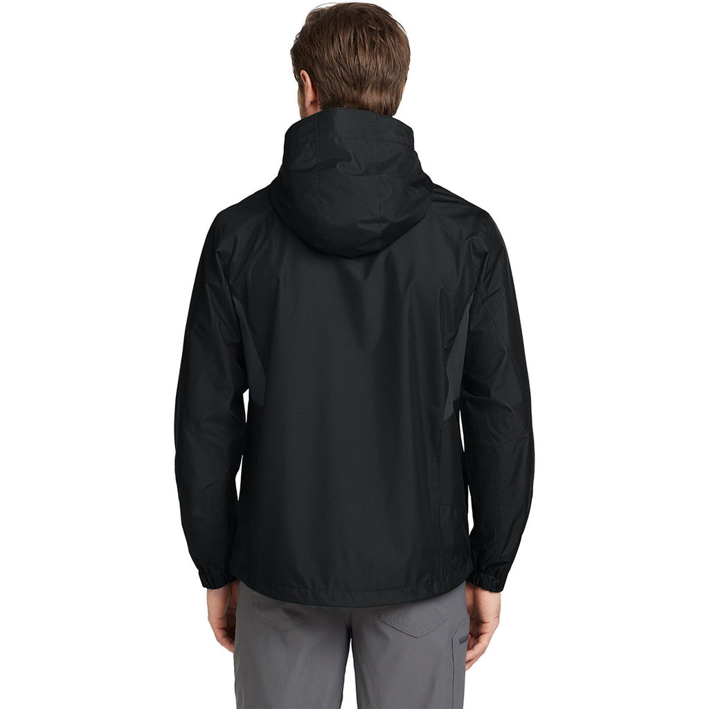 Eddie Bauer Men's Black/Steel Grey Rain Jacket