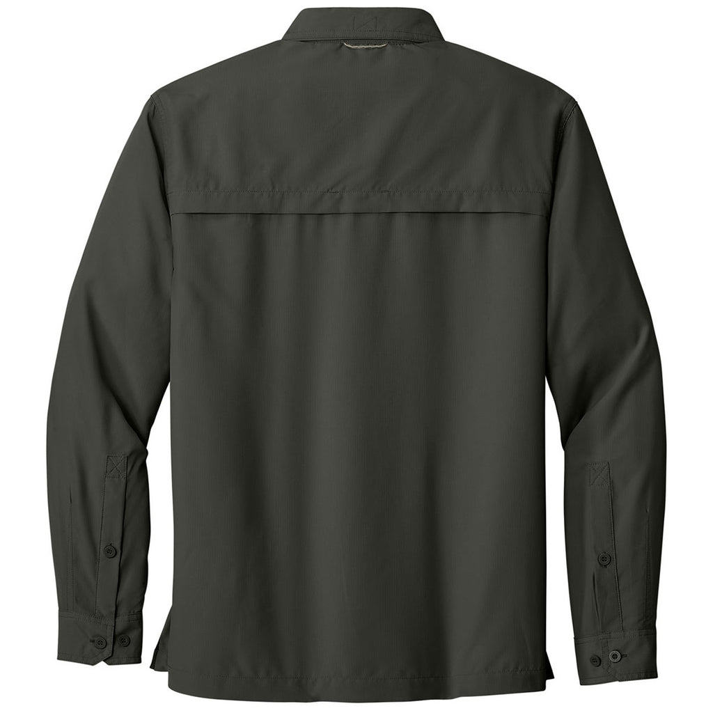 Eddie Bauer Men's Boulder Grey L/S Performance Fishing Shirt