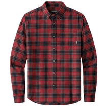 Eddie Bauer Men's Red Highland Plaid Long Sleeve Favorite Flannel Plaid Shirt