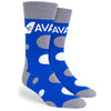 Pop Promos Blue & Grey Scattered Polka Dot Dress Socks