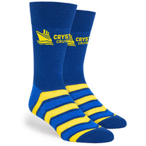 Pop Promos Blue & Yellow Half Chevron Dress Socks