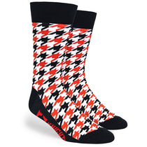 Pop Promos Red & Black Houndstooth Dress Socks