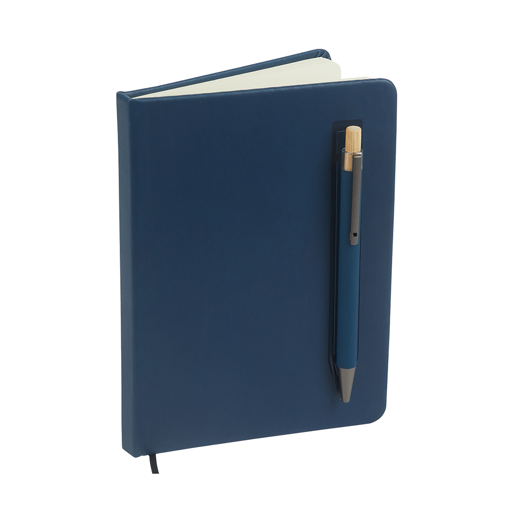 Logomark Navy Manhattan II Gift Set w/Magnetic Journal & Recycled Pen