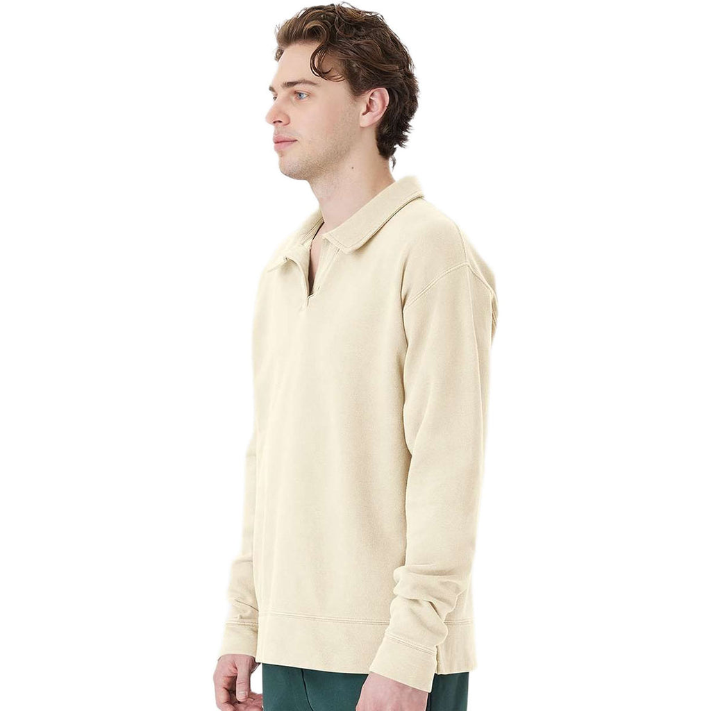 ComfortWash by Hanes Men's Parchment Garment-Dyed Polo Collar Sweatshirt