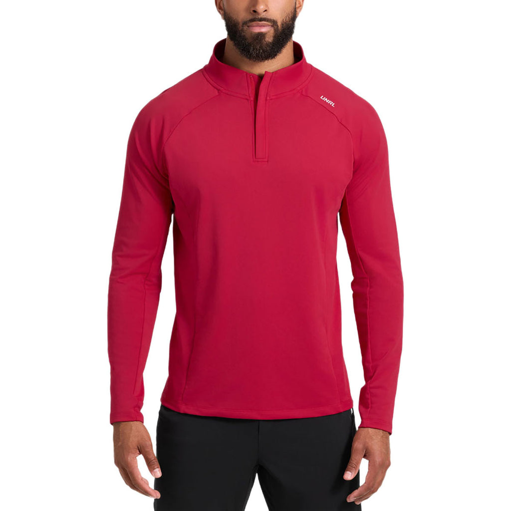UNRL Men's Carmine Red Highlands Quarter Zip