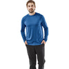 Stormtech Men's Classic Blue Heather Milano Crew Neck Long Sleeve