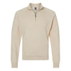 J. America Unisex Oatmeal Triblend Fleece Quarter-Zip