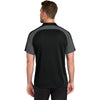 Port Authority Men's Deep Black/Storm Grey Wearever Performance Pique Colorblock Polo