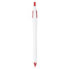 Bullet White w/Red Trim Cougar Retractable Ballpoint Pen