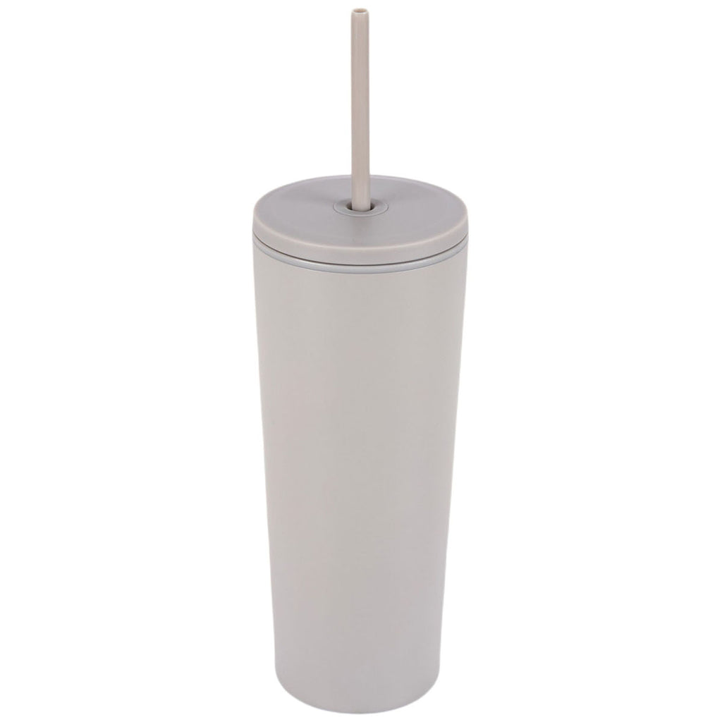 Logomark Grey Bayard 24 oz. Double Wall Steel/PP Liner Straw Tumbler