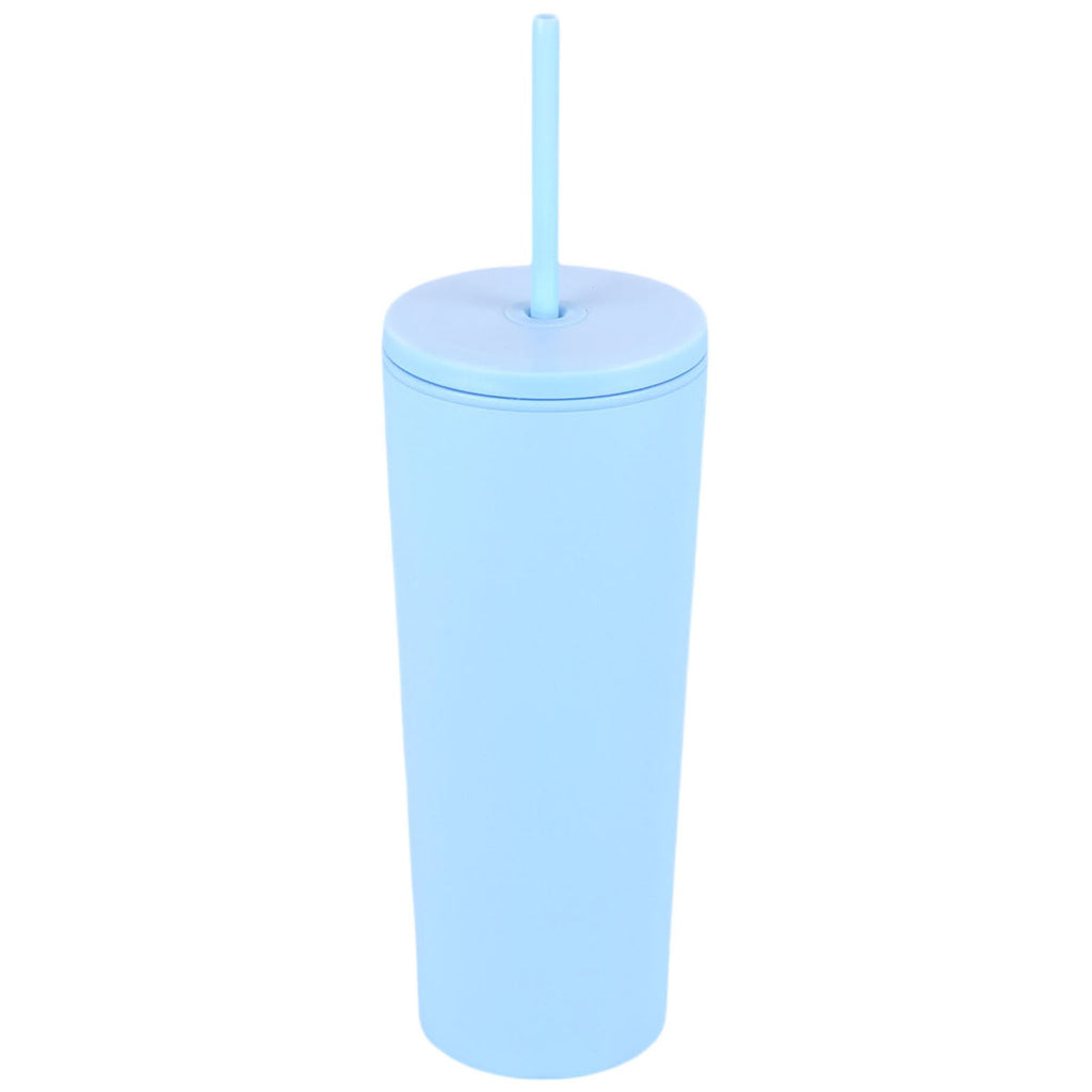 Logomark Light Blue Bayard 24 oz. Double Wall Steel/PP Liner Straw Tumbler