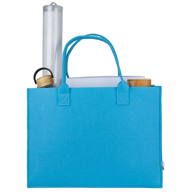 Logomark Light Blue Remy Recycled Gussetted Tote Bag