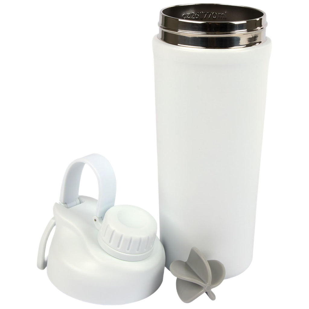 Logomark White Longden 26 oz. Double Wall, Stainless Steel Shaker Bottle