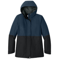 Port Authority Women's Dress Blue Navy/Deep Black Insulated Heavy Ripstop Jacket