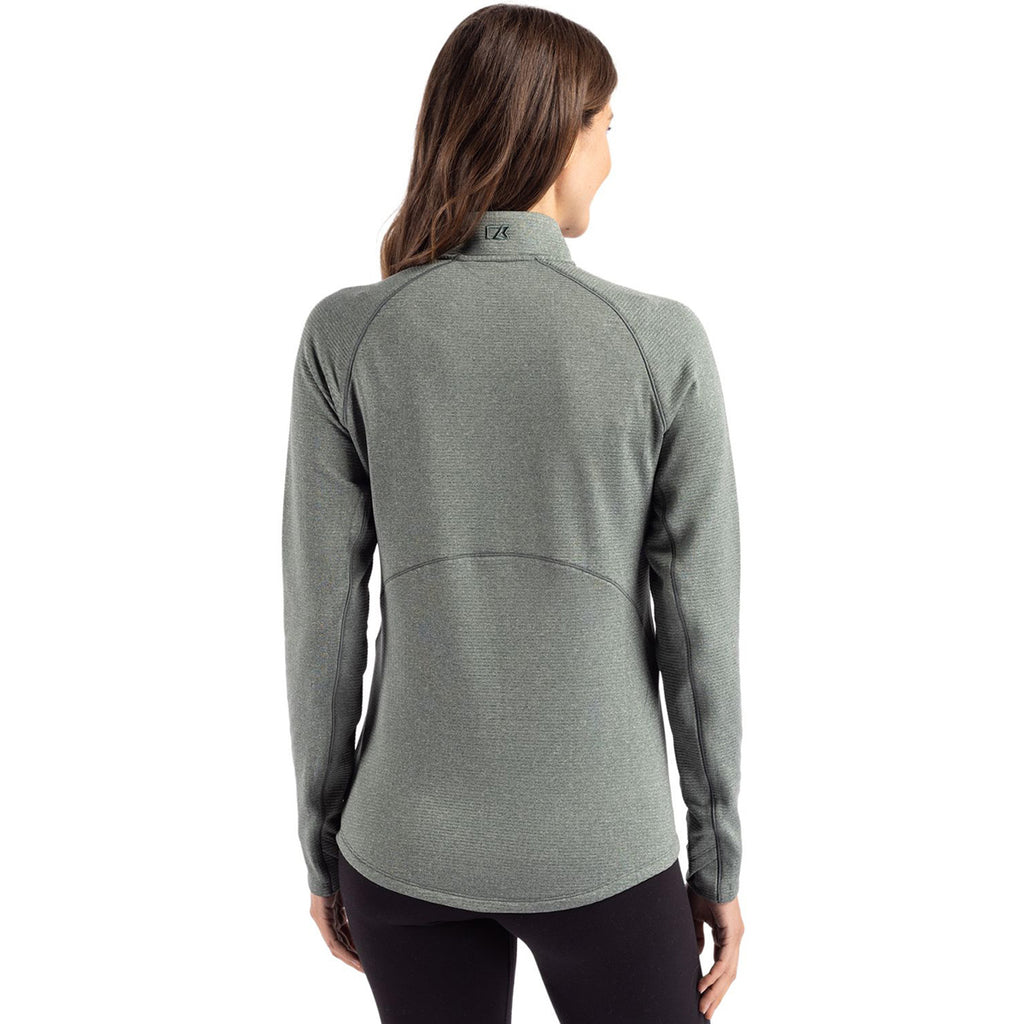 Cutter & Buck Women's Hunter Heather Peshastin Eco Recycled Half Zip Pullover