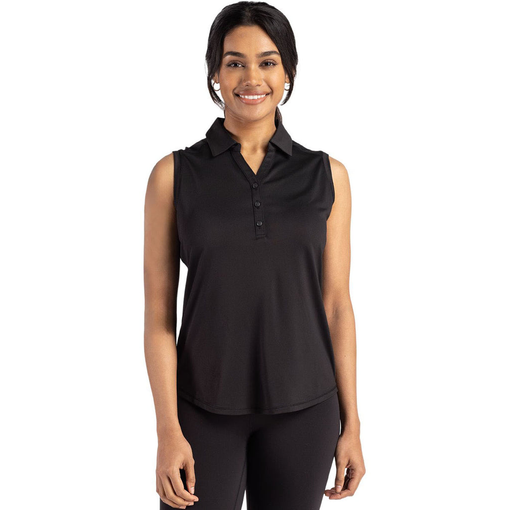 Cutter & Buck Women's Black Forge Eco Stretch Recycled Sleeveless Polo