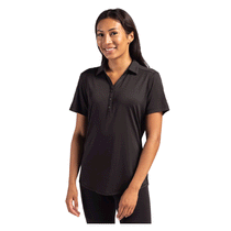 Cutter & Buck Women's Black Forge Eco Stretch Recycled Polo