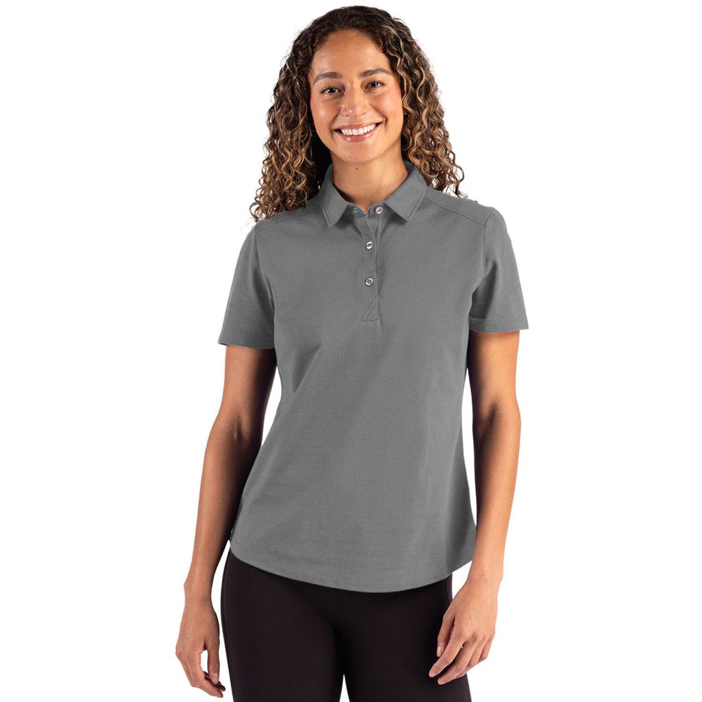 Cutter & Buck Women's Elemental Grey Advantage Refresh Epic Confidence Recycled Tri-Blend Pique Polo