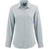 Cutter & Buck Women's Hunter/White Skyline Epic Confidence Recycled Pinstripe Long Sleeve Dress Shirt