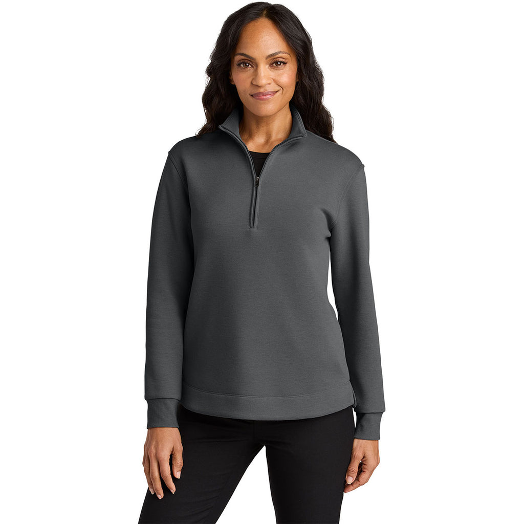 Port Authority Women's Storm Grey Wearever Signature Double Pique 1/4-Zip