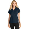 Port Authority Women's Night Navy Plaited Pique Polo