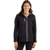 Clique Women's Black Telemark Eco Stretch Softshell Full Zip Hooded Jacket